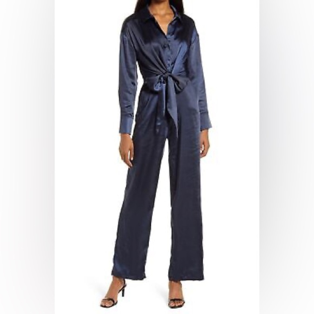 4th & Reckless navy jumpsuit